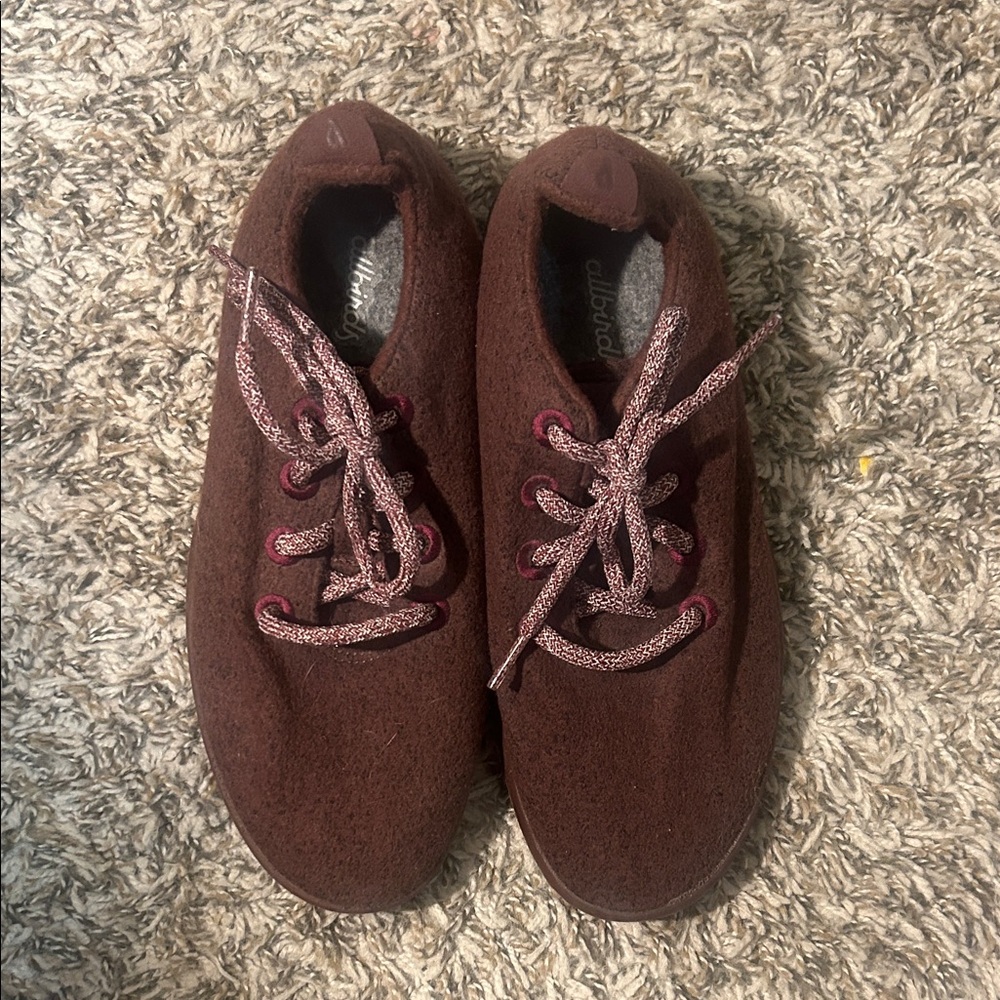 Allbirds wool runners in burgundy